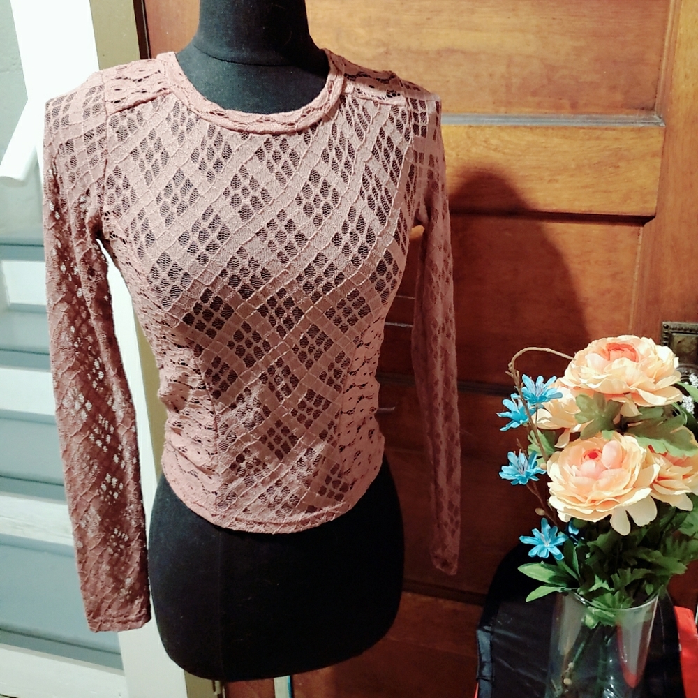 Charlotte Russe Lazer cut lace top